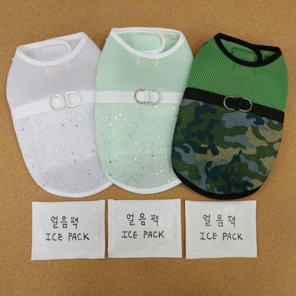 画像1: 犬服 クール 胴輪  夏 S M L XL 小型 犬 中型 犬 メッシュ 保冷剤 ベスト ハーネス 熱中症対策 doggystar ドッギースター 即日出荷出来ます (1)