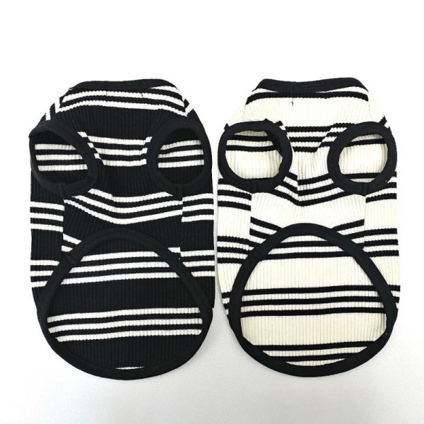 画像3: 犬服 おしゃれ ノースリーブ S M L XL 小型犬 中型犬 春夏秋冬 ボーダー Vネック Tシャツ doggystar ドッギースター  即日出荷出来ます (3)