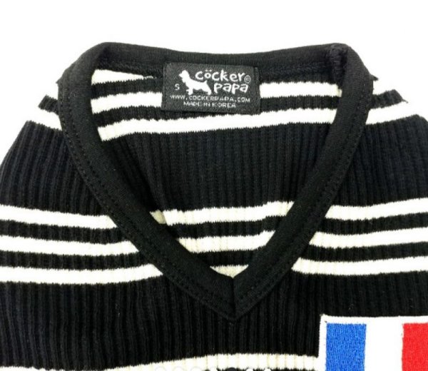 画像4: 犬服 おしゃれ ノースリーブ S M L XL 小型犬 中型犬 春夏秋冬 ボーダー Vネック Tシャツ doggystar ドッギースター  即日出荷出来ます (4)