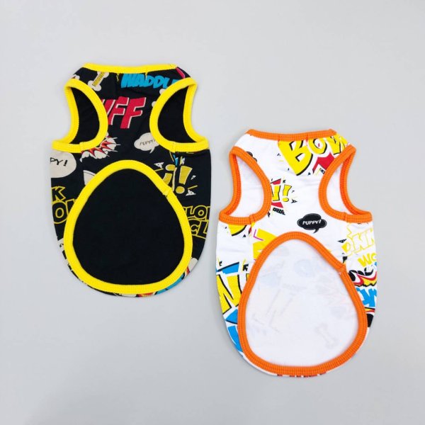 画像2: 犬服 タンクトップ かっこいい コミック柄 Tシャツ  S M L XL 2XL 3XL 4XL 5XL 6XL 小型犬 中型犬 大型犬 春夏秋冬 doggystar ドッギースター  即日発送できます (2)