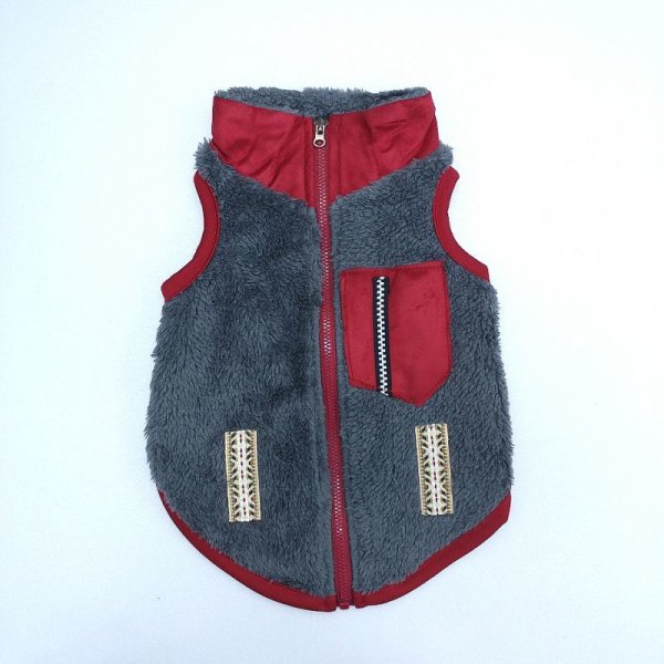 画像2: 犬服 セール かわいい Tシャツ もこもこ アウトドアスタイル フリース ジップアップ ベスト S M L XL doggystar ドッギースター即日発送出来ます (2)