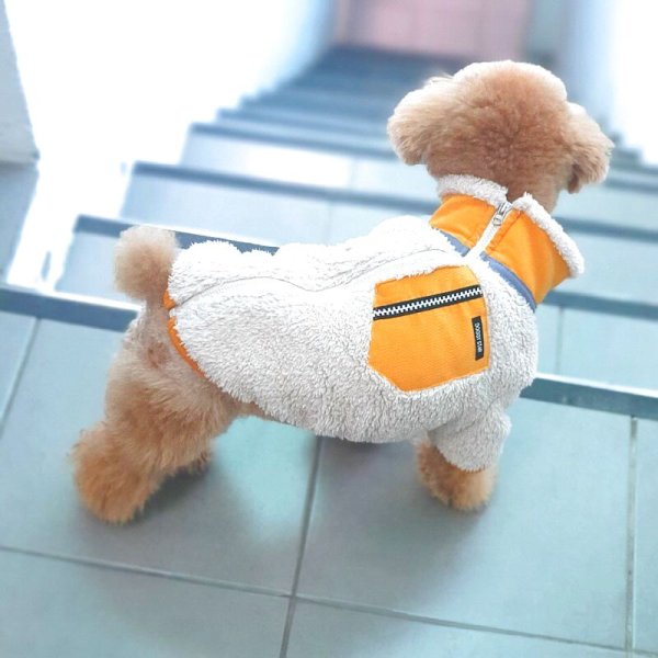 画像12: 犬服  背中開き ファスナー 長袖 もこもこ フリース XS S M L XL 小型犬 中型犬 秋 冬  doggystar ドッギースター 即日発送出来ます (12)