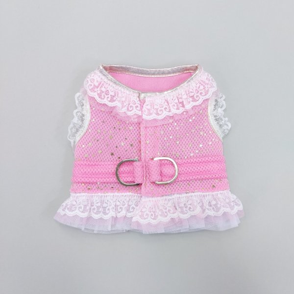 画像2: 犬の ハーネス リード付き セール おしゃれ 胴輪 S M L XL 小型 犬 中型 犬スター フリル doggystar ドッギースター 即日出荷出来ます  (2)