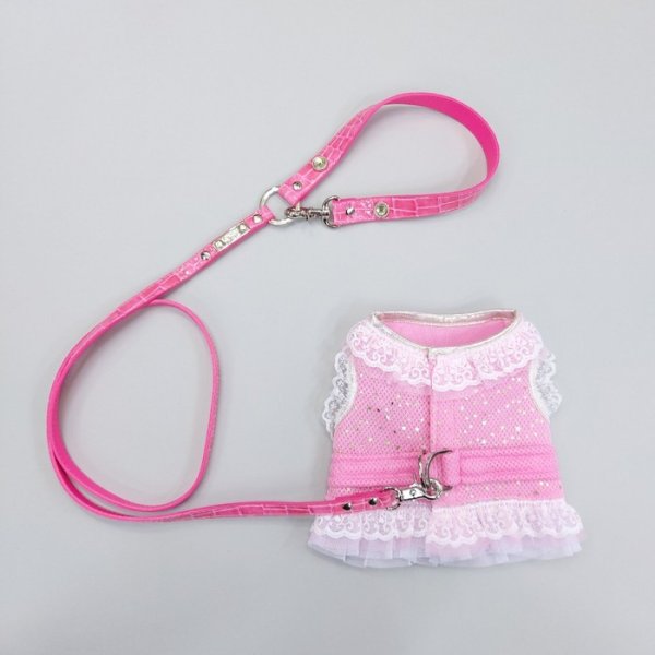 画像7: 犬の ハーネス リード付き セール おしゃれ 胴輪 S M L XL 小型 犬 中型 犬スター フリル doggystar ドッギースター 即日出荷出来ます  (7)