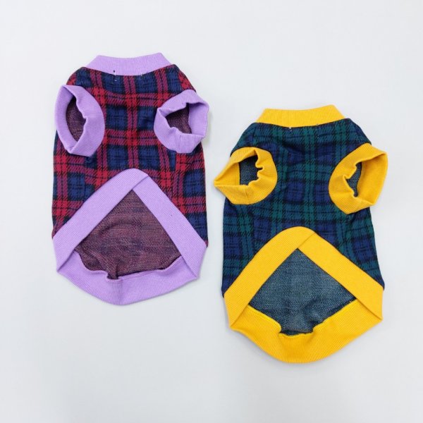 画像3: 犬 服 Tシャツ アウトレット XS S M L XL 小型 犬 中型 犬 秋 冬 チェック柄 セール品 Vネック アフロ犬 doggystar ドッギースター 即日 出荷出来ます (3)