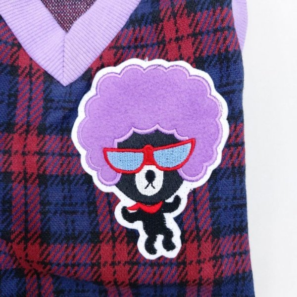 画像5: 犬 服 Tシャツ アウトレット XS S M L XL 小型 犬 中型 犬 秋 冬 チェック柄 セール品 Vネック アフロ犬 doggystar ドッギースター 即日 出荷出来ます (5)