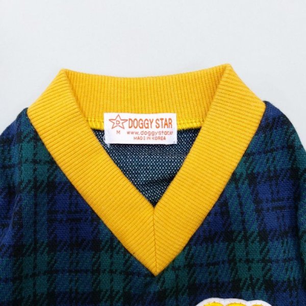 画像9: 犬 服 Tシャツ アウトレット XS S M L XL 小型 犬 中型 犬 秋 冬 チェック柄 セール品 Vネック アフロ犬 doggystar ドッギースター 即日 出荷出来ます (9)