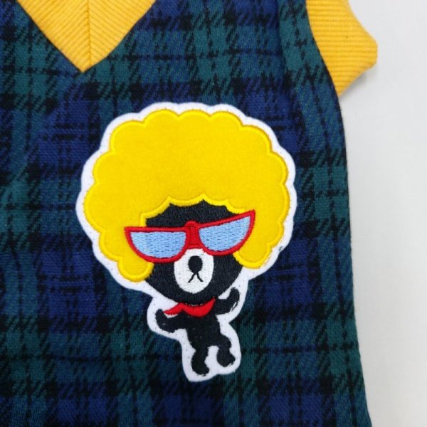 画像8: 犬 服 Tシャツ アウトレット XS S M L XL 小型 犬 中型 犬 秋 冬 チェック柄 セール品 Vネック アフロ犬 doggystar ドッギースター 即日 出荷出来ます (8)