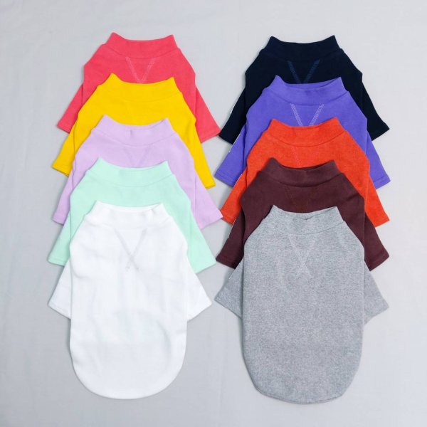 画像2: 犬服 シンプル 無地 着せやすい ベーシック長袖 Tシャツ  S M L XL 2XL 3XL 4XL 小型犬 中型犬 大型犬 春 夏 秋 冬 doggystar ドッギースター  即日出荷出来ます (2)