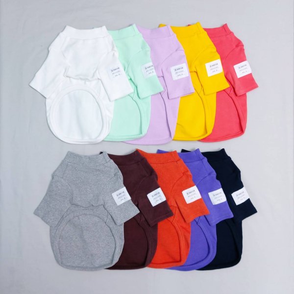 画像3: 犬服 シンプル 無地 着せやすい ベーシック長袖 Tシャツ  S M L XL 2XL 3XL 4XL 小型犬 中型犬 大型犬 春 夏 秋 冬 doggystar ドッギースター  即日出荷出来ます (3)