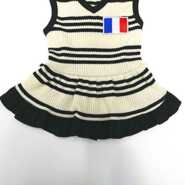 画像7: 犬服 おしゃれ  S M L XL 小型犬 中型犬 春夏秋冬 シンプル Vネック ボーダー ワンピース doggystar ドッギースター  即日出荷出来ます (7)