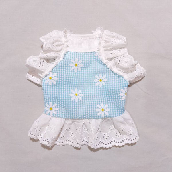 画像5: 犬 服 フリフリ おしゃれ 夏 XS  S  M  L  XL 小型犬 中型犬 かわいい デイジー柄 チェック ショート タンクトップ doggystar ドッギースター  即日発送出来ます (5)