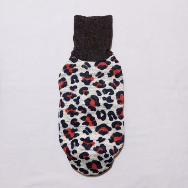画像3: イタグレ服 セール S M L XL 2XL 3XL ヒョウ柄 裏起毛 ニット 長袖 Tシャツ 小型犬 中型犬 大型犬 冬服 doggystar ドッギースター 即日発送出来ます (3)