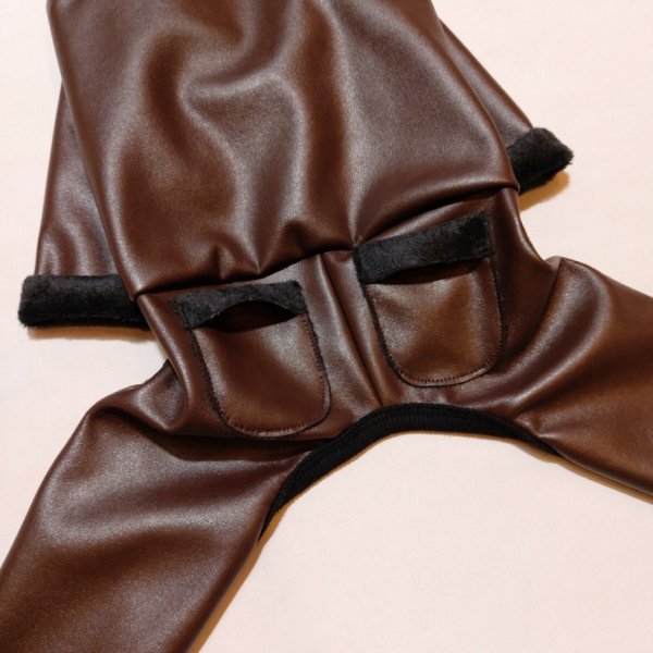 画像7: イタグレ 服 S M L XL 2XL 3XL 起毛 レザーミンク ロンパース 小型犬 中型犬 大型犬 秋 冬服 doggystar ドッギースター 即日発送出来ます (7)