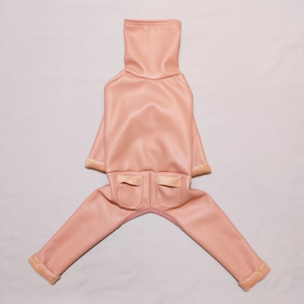 画像2: イタグレ 服 S M L XL 2XL 3XL 起毛 レザーミンク ロンパース 小型犬 中型犬 大型犬 秋 冬服 doggystar ドッギースター 即日発送出来ます (2)