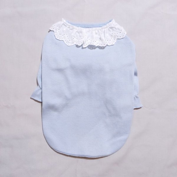 画像8: 犬服 Tシャツ レース 襟 長袖 可愛い シンプル 無地 小型犬 中型犬 春夏秋冬 S M L XL doggystar  ドッギースター 即日出荷できます (8)