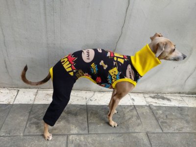 画像1: ベドリントンテリア服 2XL 中型犬 大型犬 春夏 doggystar コミックロンパース つなぎ 即日発送できます　