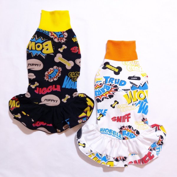 画像2: イタグレ服 S M L XL 2XL 3XL コミック レギンス ワンピース 小型犬 中型犬 大型犬 春夏 doggystar ドッギースター 即日発送できます (2)