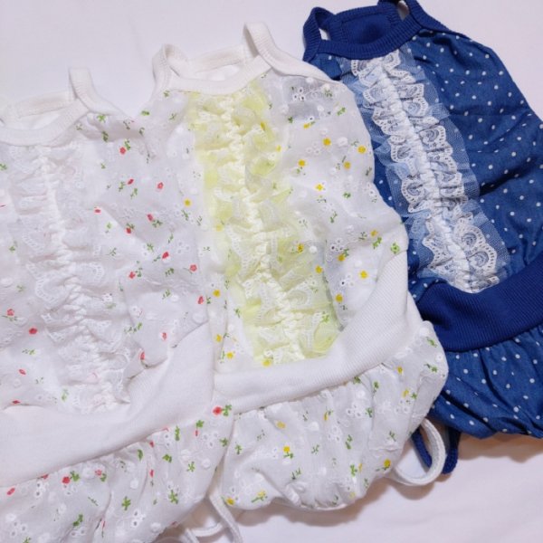 画像6: 犬服 ロンパース ショート丈 レース かぼちゃパンツ 可愛い シンプル  小型犬 中型犬 春夏秋 S M L XL doggystar ドッギースター   (6)