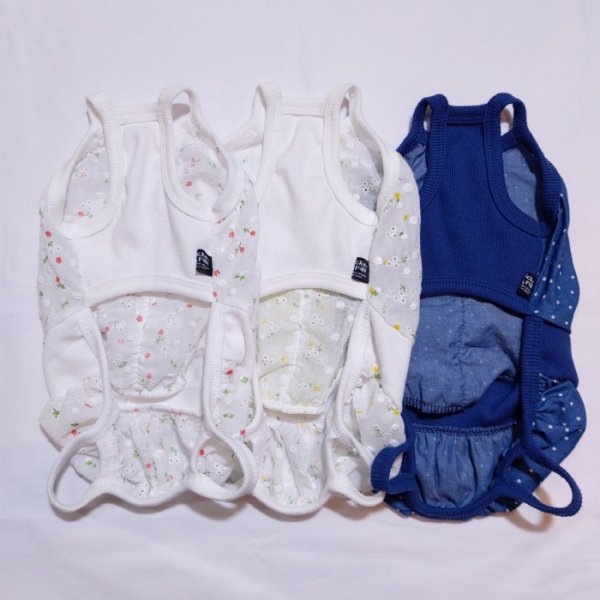 画像3: 犬服 ロンパース ショート丈 レース かぼちゃパンツ 可愛い シンプル  小型犬 中型犬 春夏秋 S M L XL doggystar ドッギースター   (3)