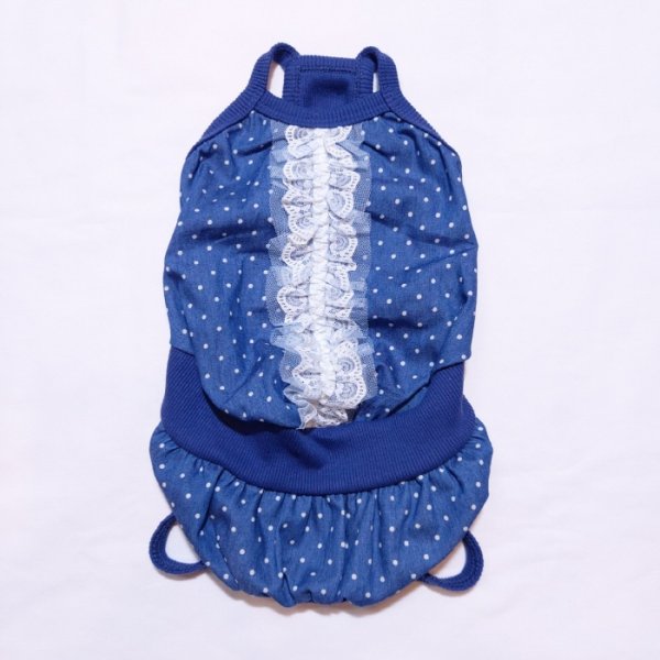 画像5: 犬服 ロンパース ショート丈 レース かぼちゃパンツ 可愛い シンプル  小型犬 中型犬 春夏秋 S M L XL doggystar ドッギースター   (5)