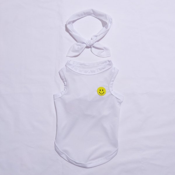 画像4: 犬服 大型犬服 接触 冷感 Tシャツ スマイル 無地 S M L XL 2XL 3XL 4XL 5XL 6XL小型犬 中型犬 大型犬 ひんやり クール ベスト スカーフ付き 熱中症対策 doggystar ドッギースター 即日発送出来ます (4)