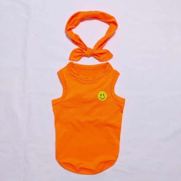 画像2: 犬服 大型犬服 接触 冷感 Tシャツ スマイル 無地 S M L XL 2XL 3XL 4XL 5XL 6XL小型犬 中型犬 大型犬 ひんやり クール ベスト スカーフ付き 熱中症対策 doggystar ドッギースター 即日発送出来ます (2)