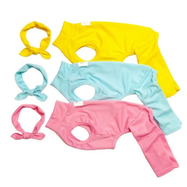 画像2: イタグレ服 S M L XL 2XL 3XL スカーフ付 接触冷感 クール ロンパース つなぎ 小型犬 中型犬 大型犬 春夏 doggystar ドッギースター 即日発送 (2)