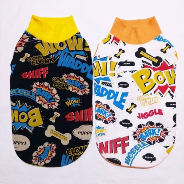 画像2: ダックスフンド 服 セール Tシャツ コミック柄 小型犬 中型犬 S M L XL 春夏秋冬 ダックス おしゃれ 犬 洋服  doggystar ドッギースター 即日発送致します (2)