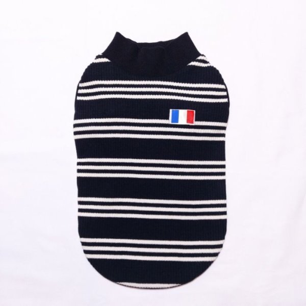 画像4: 犬服 ボーダー フランス シンプル Tシャツ S M L XL 2XL 3XL 4XL 5XL 6XL 小型犬 中型犬 大型犬 春 夏 秋 冬 袖なし おしゃれ ペット服 doggystar ドッギースター 即日発送致します (4)