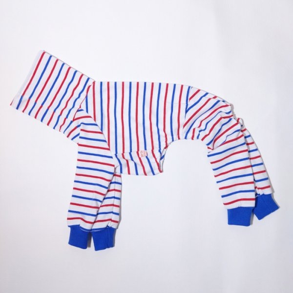 画像19: イタグレ 服 S M L XL 2XL 3XL カラフル ボーダー ロンパース つなぎ 小型犬 中型犬 大型犬 春 夏 秋 冬  室内着 パジャマ doggystar ドッギースター 即日発送出来ます (19)