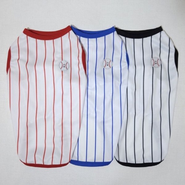 画像2: ウェルシュ コーギー 服 接触冷感 野球 ユニフォーム クールベスト Tシャツ ストライプ 2XL 3Xl 4XL 5XL 中型犬 大型犬 春夏 コーギー おしゃれ 犬服 doggystar ドッギースター即日発送できます (2)