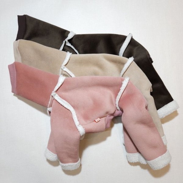 画像2: イタグレ服 S M L XL 2XL 3XL ムートン 無地 ロンパース 防寒 小型犬 中型犬 大型犬 春 初秋 秋 冬 doggystar ドッギースター 即日発送致します (2)