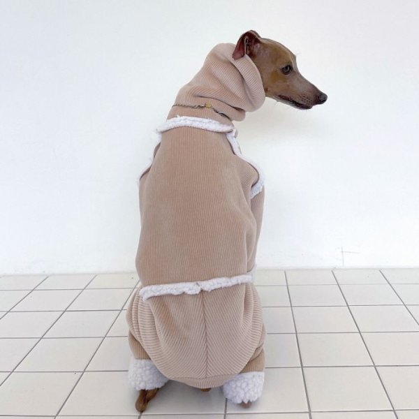 画像25: イタグレ服 S M L XL 2XL 3XL ムートン 無地 ロンパース 防寒 小型犬 中型犬 大型犬 春 初秋 秋 冬 doggystar ドッギースター 即日発送致します (25)