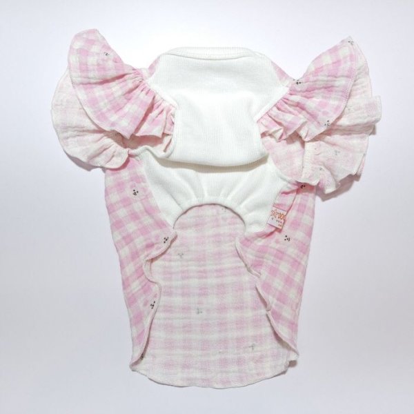 画像8: 犬服 S M L XL チェック フリル Tシャツ 春 夏 秋 ブラウス doggystar ドッギースター 即日発送できます (8)