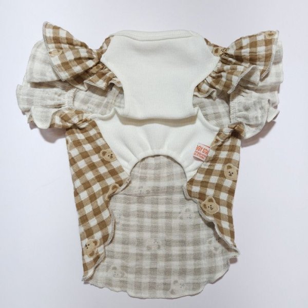 画像4: 犬服 S M L XL チェック フリル Tシャツ 春 夏 秋 ブラウス doggystar ドッギースター 即日発送できます (4)