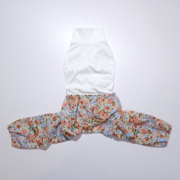 画像4: イタグレ服 S M L XL 2XL 3XL サルエルパンツ もんぺパンツ ロンパース つなぎ 花柄 ゆったり 小型犬 中型犬 大型犬 春夏 doggystar ドッギースター 即日発送出来ます  (4)