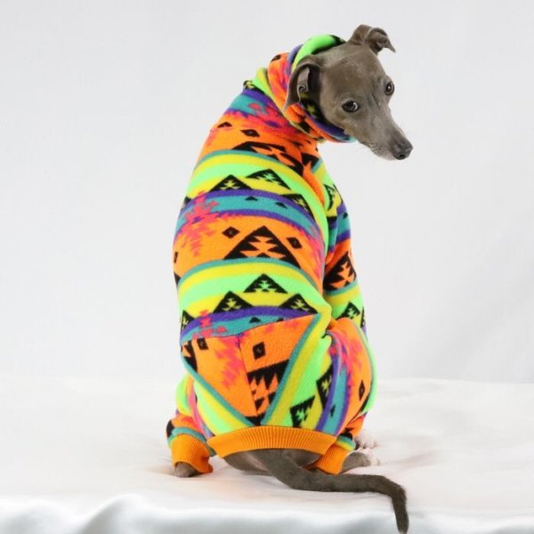 画像10: イタグレ服 S M L XL 2XL 3XL 小型犬 中型犬 大型犬 秋冬 ネイティブ柄 迷彩柄 フリース ロンパース doggystar ドッギースター 即日発送出来ます (10)