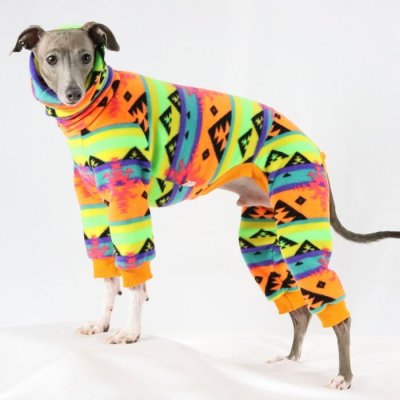画像2: イタグレ服 S M L XL 2XL 3XL 小型犬 中型犬 大型犬 秋冬 ネイティブ柄 迷彩柄 フリース ロンパース doggystar ドッギースター 即日発送出来ます