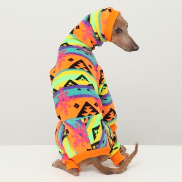 画像7: イタグレ服 S M L XL 2XL 3XL 小型犬 中型犬 大型犬 秋冬 ネイティブ柄 迷彩柄 フリース ロンパース doggystar ドッギースター 即日発送出来ます (7)