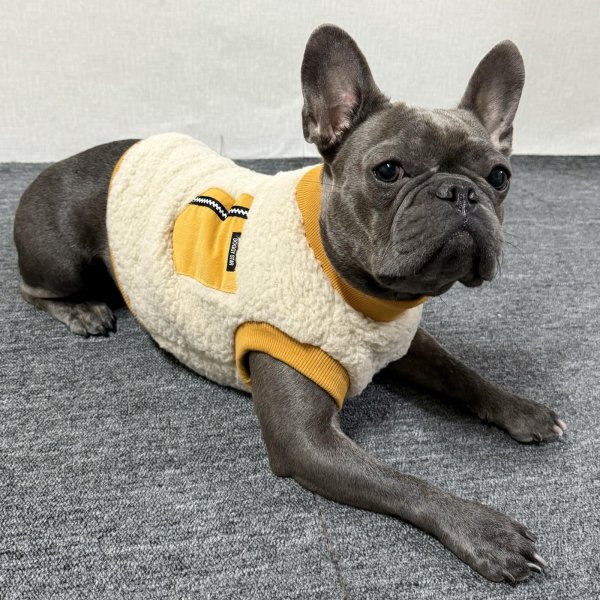 画像10: フレブル 服 フレンチブルドッグ  ポケット ボア 袖なし Tシャツ 冬 L XL 2XL 3XL 4XL 5XL イングリッシュブルドッグ  パグ ペット服 犬服 フレブル  即日発送出来ます (10)