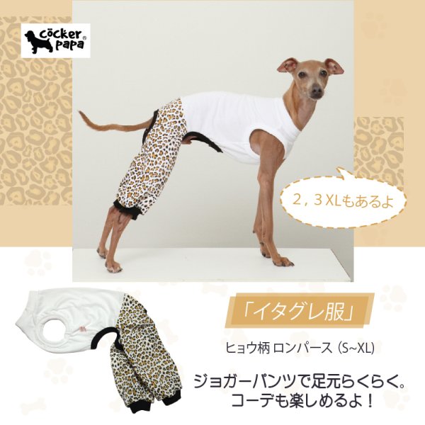 画像1: イタグレ服 S M L XL 2XL 3XL ヒョウ柄 ロンパース つなぎ レオパードゆったり ジョガーパンツ 小型犬 中型犬 大型犬 春夏 doggystar ドッギースター 即日発送できます (1)