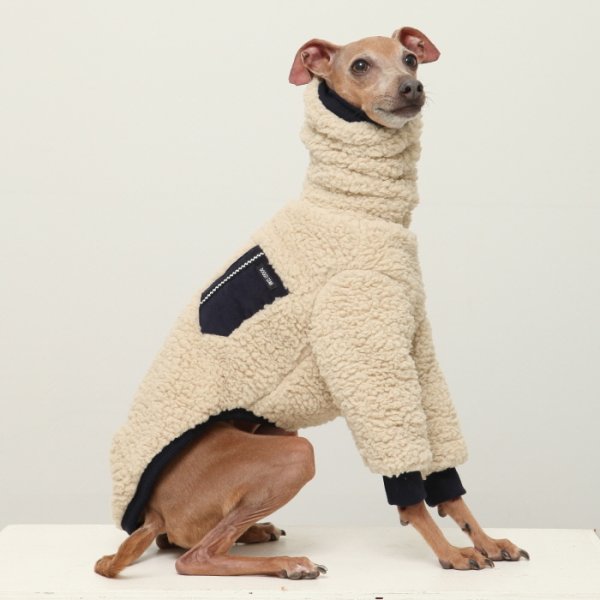 画像6: イタグレ服 S M L XL 2XL 3XL ボア ポケット フリース  長袖 Tシャツ 小型犬 中型犬 大型犬 秋 冬 doggystar ドッギースター 即日発送出来ます (6)