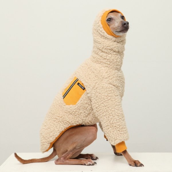 画像16: イタグレ服 S M L XL 2XL 3XL ボア ポケット フリース  長袖 Tシャツ 小型犬 中型犬 大型犬 秋 冬 doggystar ドッギースター 即日発送出来ます (16)