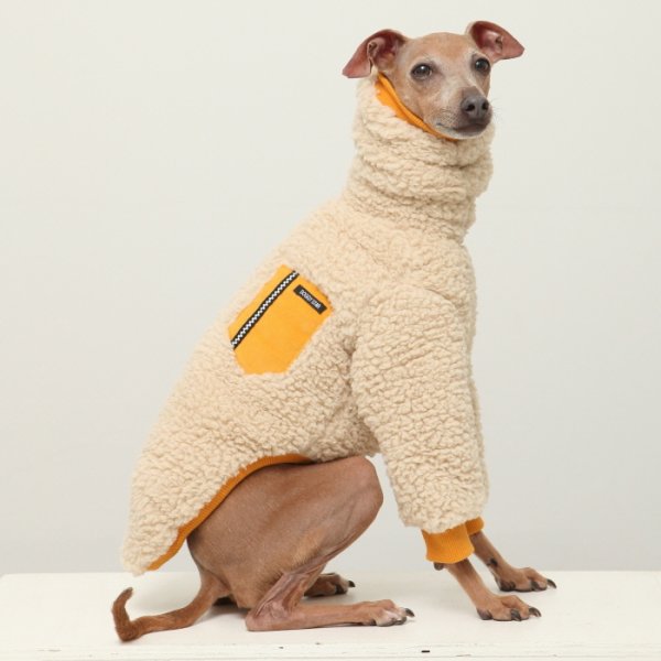 画像17: イタグレ服 S M L XL 2XL 3XL ボア ポケット フリース  長袖 Tシャツ 小型犬 中型犬 大型犬 秋 冬 doggystar ドッギースター 即日発送出来ます (17)