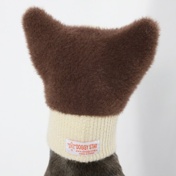 画像11: イタグレ帽子 S  L 小型犬 中型犬 秋冬 耳付き ニットキャップ ビニー帽 ほっかむり帽子（服は含まれません）doggystar ドッギースター即日発送出来ます。 (11)
