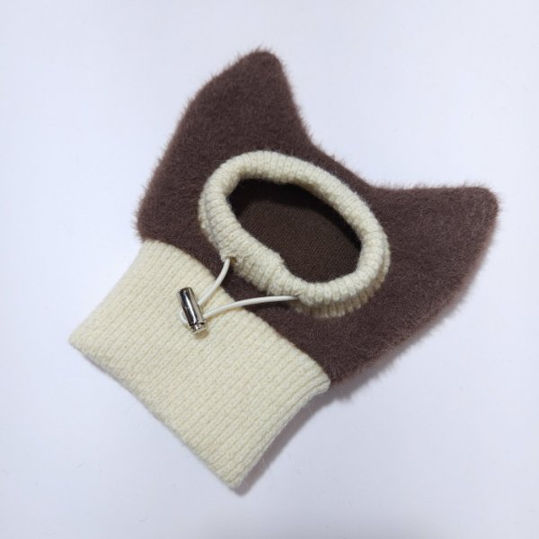 画像4: イタグレ帽子 S  L 小型犬 中型犬 秋冬 耳付き ニットキャップ ビニー帽 ほっかむり帽子（服は含まれません）doggystar ドッギースター即日発送出来ます。 (4)