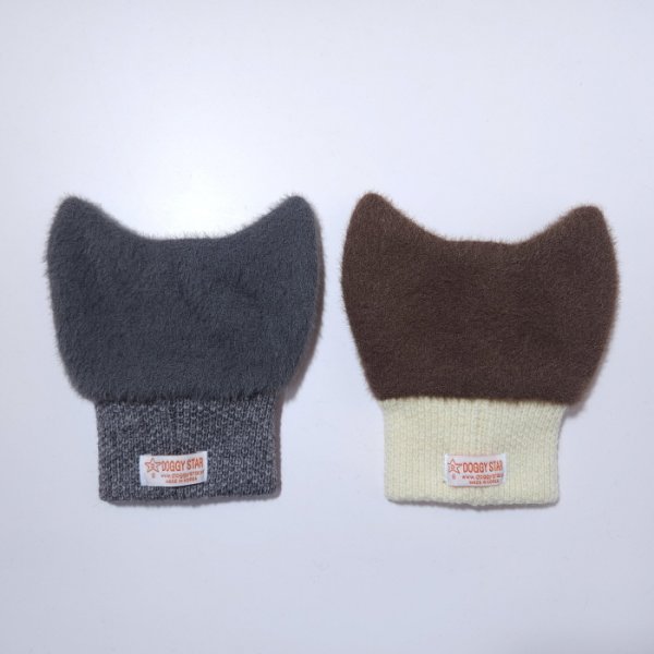 画像3: イタグレ帽子 S  L 小型犬 中型犬 秋冬 耳付き ニットキャップ ビニー帽 ほっかむり帽子（服は含まれません）doggystar ドッギースター即日発送出来ます。 (3)