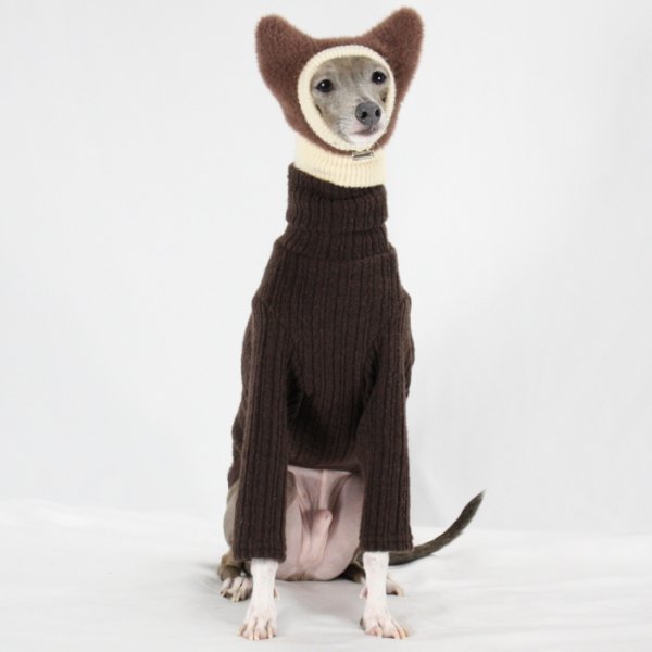 画像30: イタグレ帽子 S  L 小型犬 中型犬 秋冬 耳付き ニットキャップ ビニー帽 ほっかむり帽子（服は含まれません）doggystar ドッギースター即日発送出来ます。 (30)