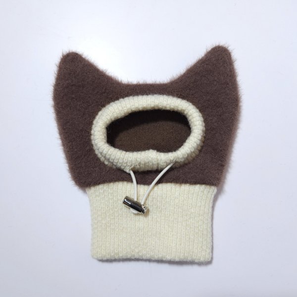 画像5: イタグレ帽子 S  L 小型犬 中型犬 秋冬 耳付き ニットキャップ ビニー帽 ほっかむり帽子（服は含まれません）doggystar ドッギースター即日発送出来ます。 (5)